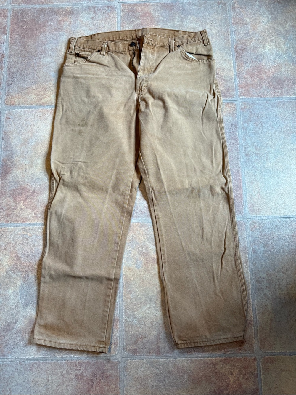 Dickies Men's Tan Straight-Leg Chinos